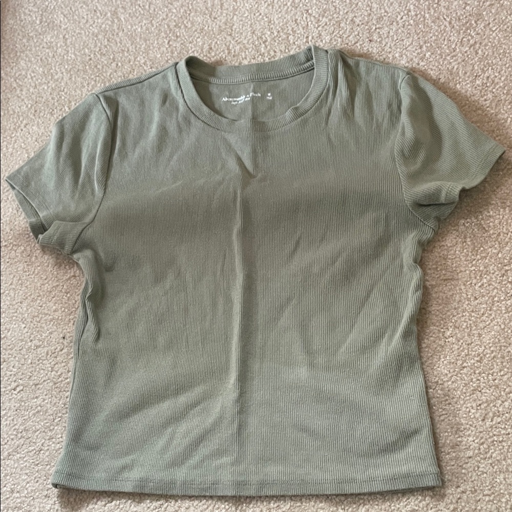 Abercrombie & Fitch Green Ribbed Tee